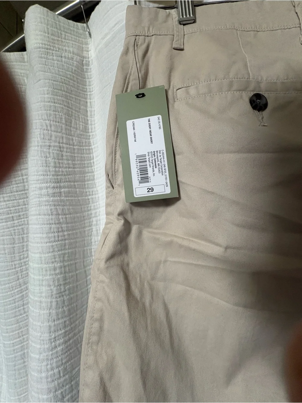 Banana Republic Beige Flat-Front Cotton Shorts